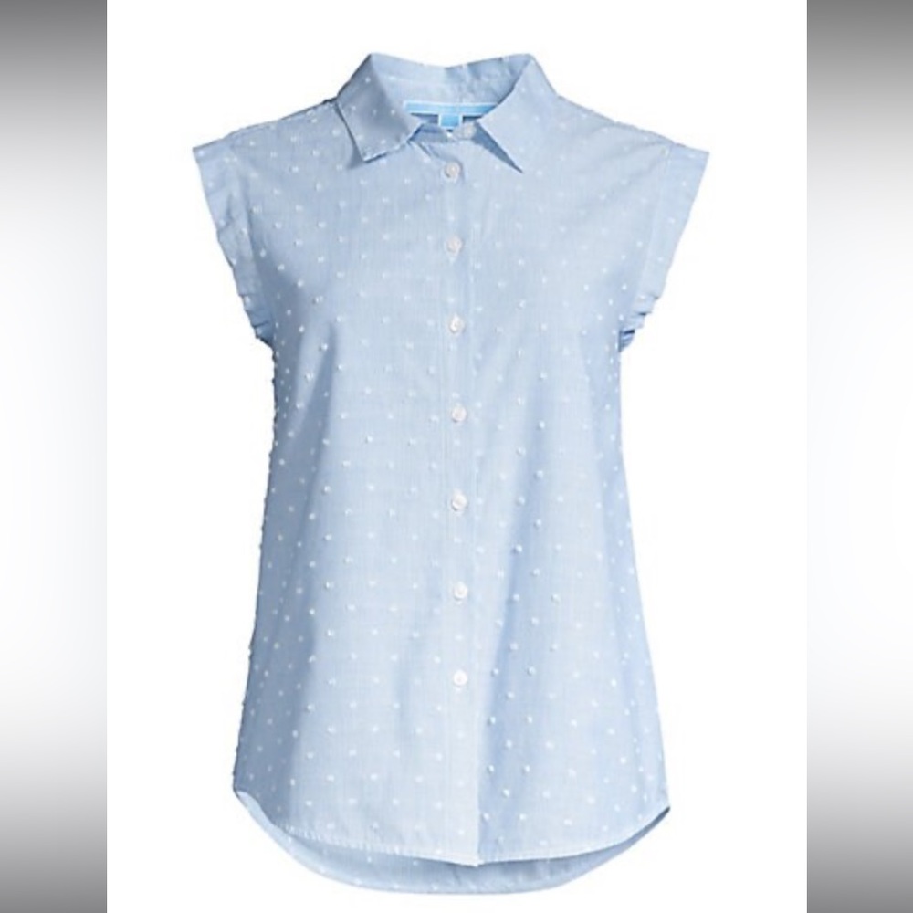 Draper James Dobby Swiss Dot Cotton Shirt